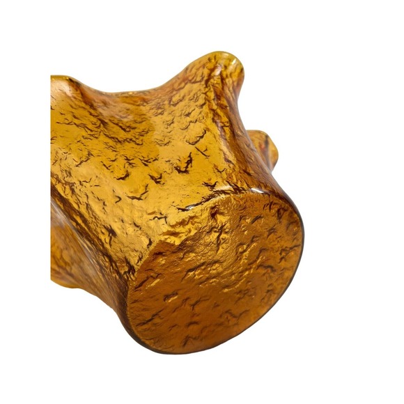 Murero Vintage MCM Art Glass Amber Freeform Dish Bowl - Picture 10 of 12